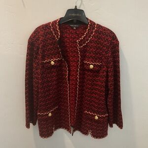 Ming Wang Jacket in Black, Red and Gold